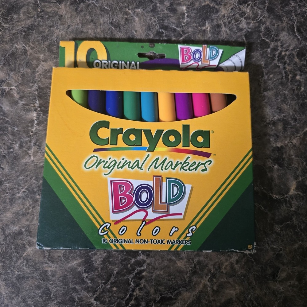 Vintage 1998 Crayola BOLD Markers Binney & Smith Inc 8 Original Formula